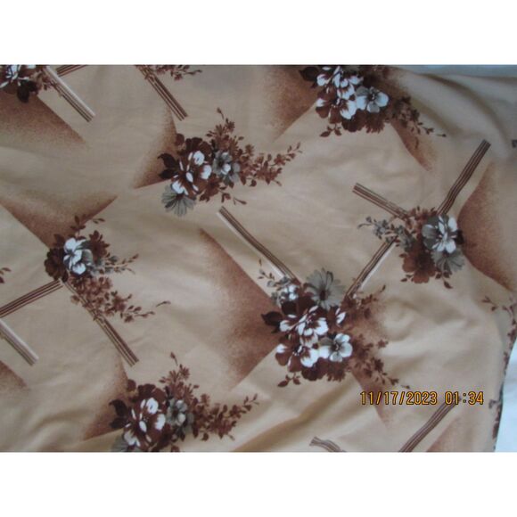 MEN'S VINTAGE BUTTON-DOWN SHIRT POCKET BROWN FLORAL NOVELTY PRINT SMALL HAWAIIAN - Picture 6 of 8